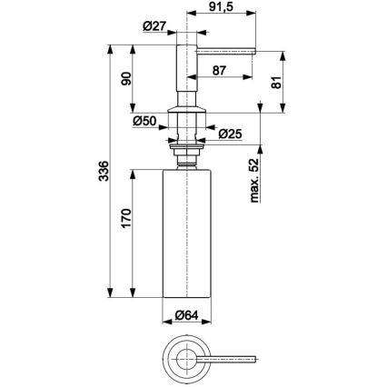 KFA Armatura 990-100-22 - Dispenser da incasso per sapone DUERO in acciaio inox
