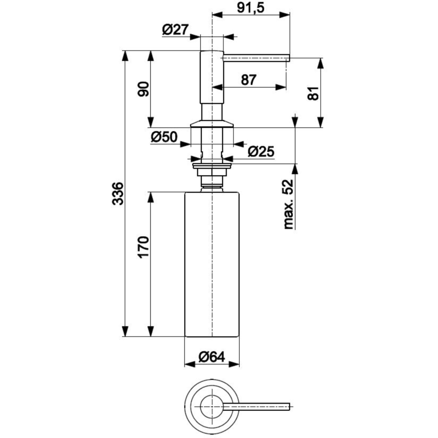 KFA Armatura 990-100-22 - Dispenser da incasso per sapone DUERO in acciaio inox