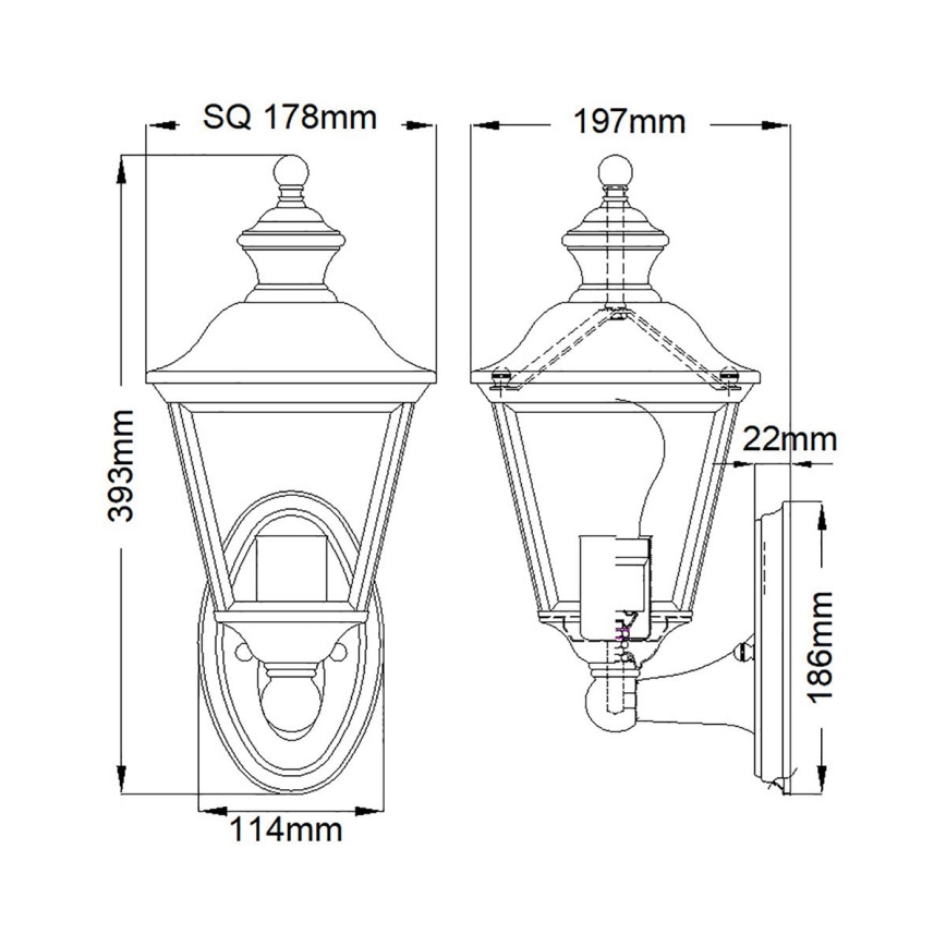 Kichler - Applique da esterno BAY SHORE 1xE27/60W/230V IP44