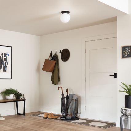 Kichler - Plafoniera ALBERS 1xE27/40W/230V Ø 20,3 cm nera