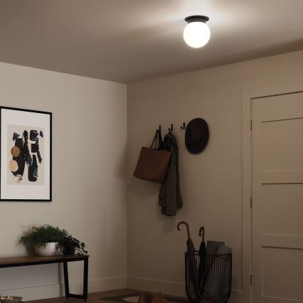 Kichler - Plafoniera ALBERS 1xE27/40W/230V Ø 20,3 cm nera
