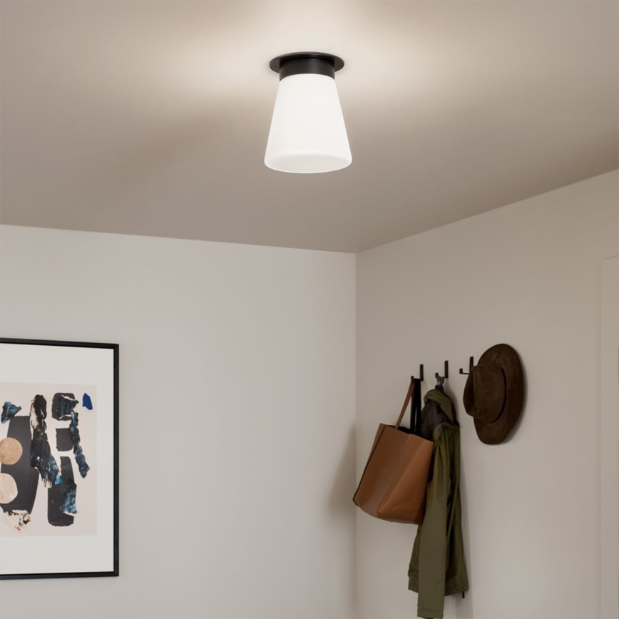 Kichler - Plafoniera ALBERS 1xE27/40W/230V Ø 21,6 cm nera