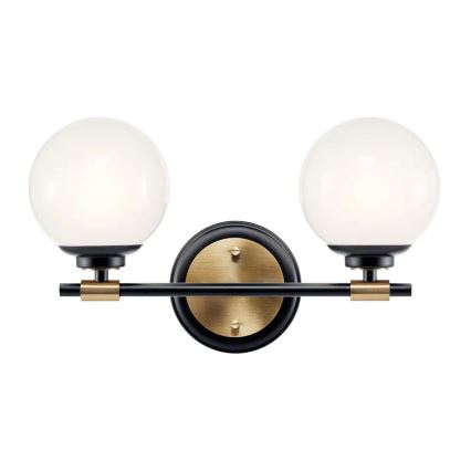 Kichler - Applique da parete per bagno LED BENNO 2xLED/3W/230V nero/oro IP44