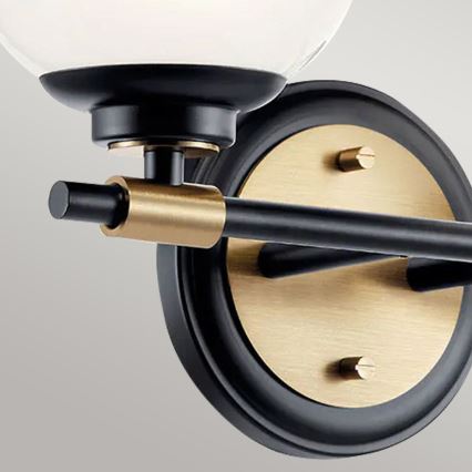 Kichler - Applique da parete per bagno LED BENNO 2xLED/3W/230V nero/oro IP44