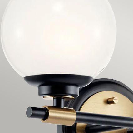 Kichler - Applique da parete per bagno LED BENNO 2xLED/3W/230V nero/oro IP44