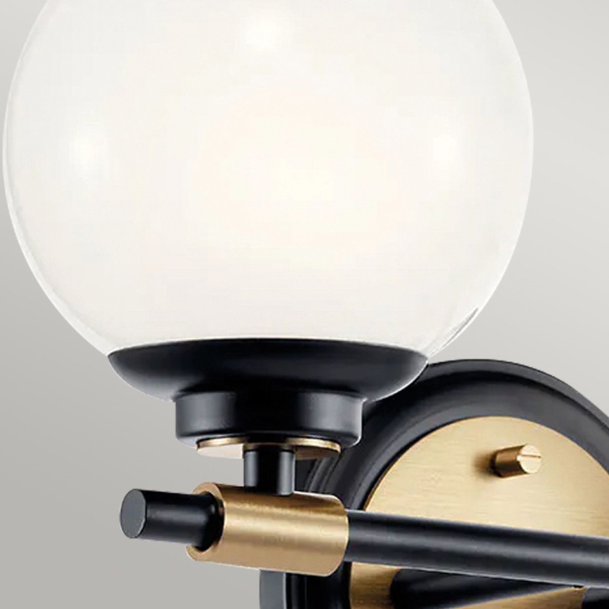 Kichler - Applique da parete per bagno LED BENNO 2xLED/3W/230V nero/oro IP44