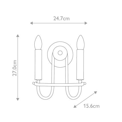 Kichler - Applique CAPITOL HILL 2xE14/40W/230V dorata