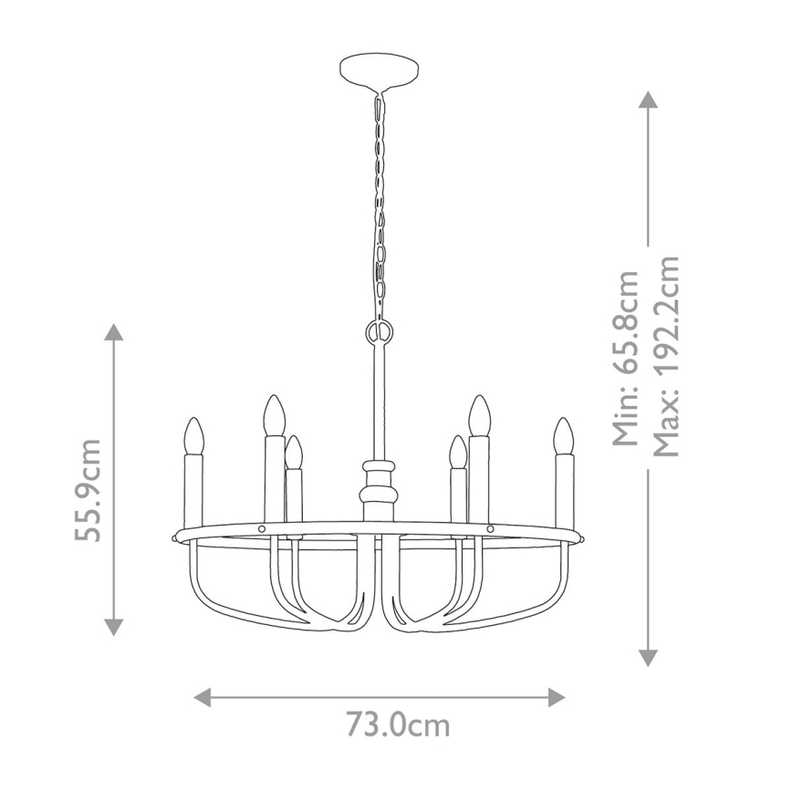Kichler - Lampadario a sospensione con catena CAPITOL HILL 6xE14/40W/230V
