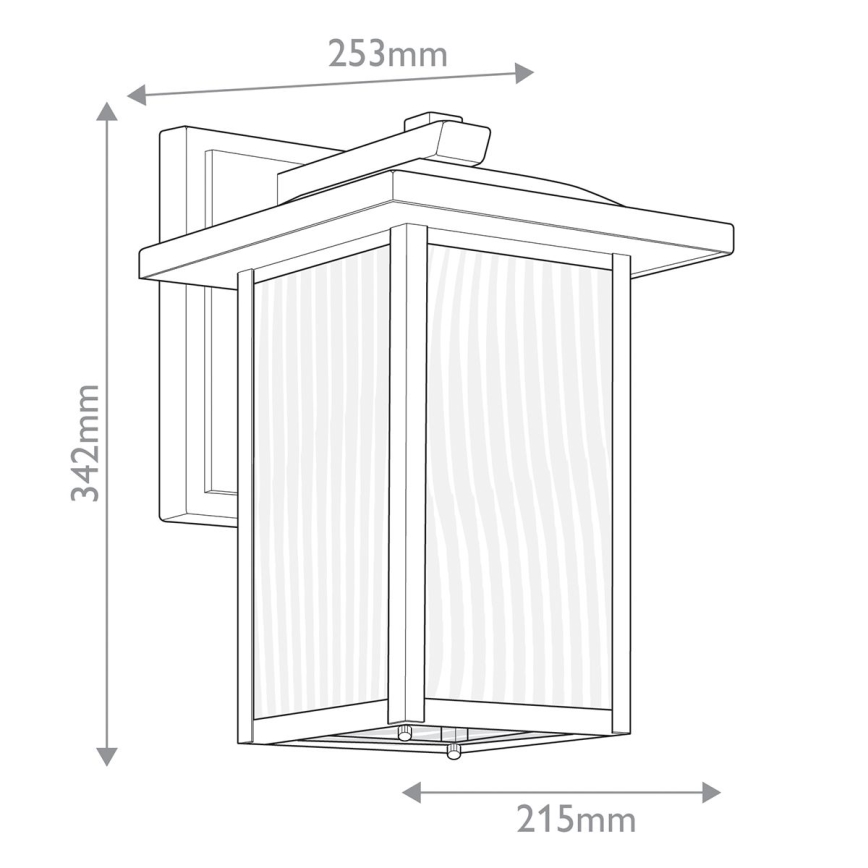 Kichler - Applique da parete per esterni CAPPANNA M 1xE27/60W/230V IP44 nero