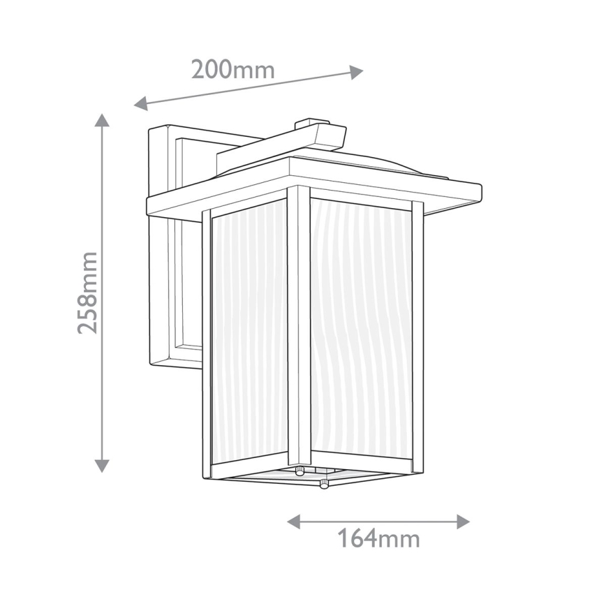 Kichler - Applique da esterno CAPPANNA 1xE27/60W/230V IP44 nero
