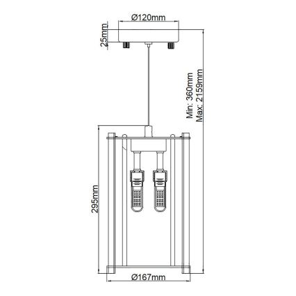 Kichler - Lampadario da bagno su filo LED CRYSTAL SKYE 2xG9/3W/230V IP44