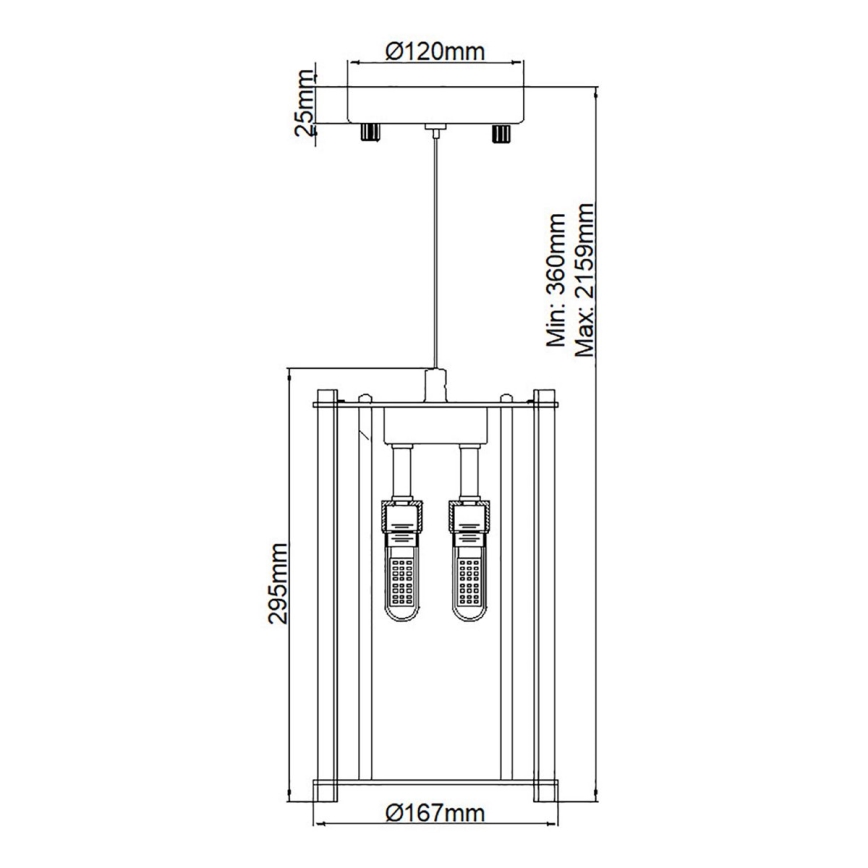 Kichler - Lampadario da bagno su filo LED CRYSTAL SKYE 2xG9/3W/230V IP44