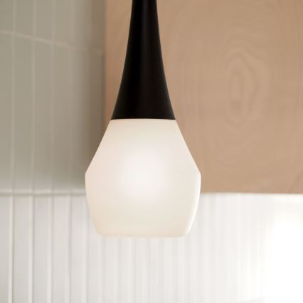 Kichler - Lampadario a stelo DEELA 1xE27/60W/230V Ø 17,8 cm nero