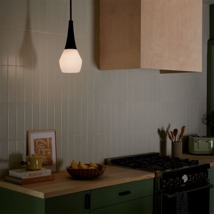 Kichler - Lampadario a stelo DEELA 1xE27/60W/230V Ø 17,8 cm nero