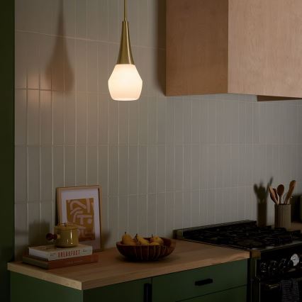 Kichler - Lampadario a sospensione con supporto rigido DEELA 1xE27/60W/230V diametro 17,8 cm ottone
