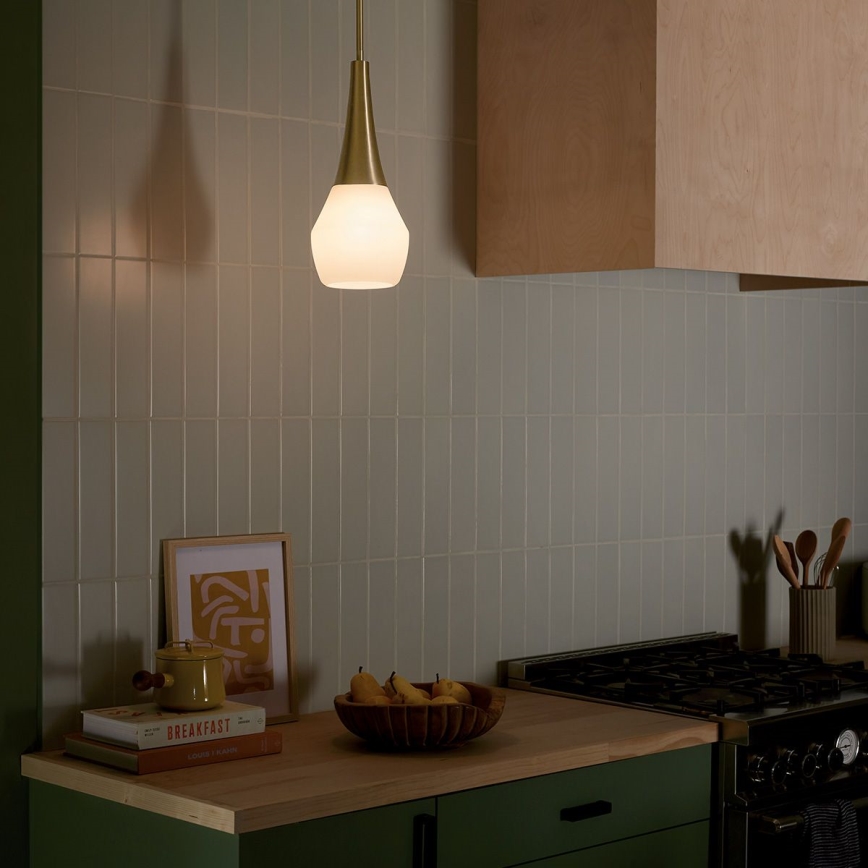 Kichler - Lampadario a sospensione con supporto rigido DEELA 1xE27/60W/230V diametro 17,8 cm ottone