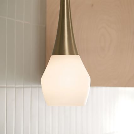 Kichler - Lampadario a sospensione con supporto rigido DEELA 1xE27/60W/230V diametro 17,8 cm ottone