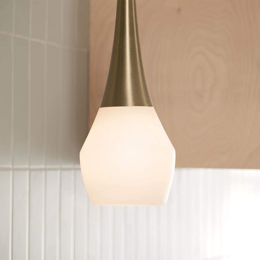 Kichler - Lampadario a sospensione con supporto rigido DEELA 1xE27/60W/230V diametro 17,8 cm ottone