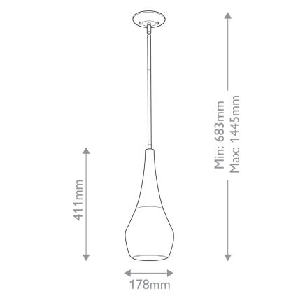 Kichler - Lampadario a sospensione con supporto rigido DEELA 1xE27/60W/230V diametro 17,8 cm ottone