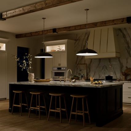Kichler - Lampadario a sospensione con catena DELAROSA 1xE27/60W/230V nero/ottone