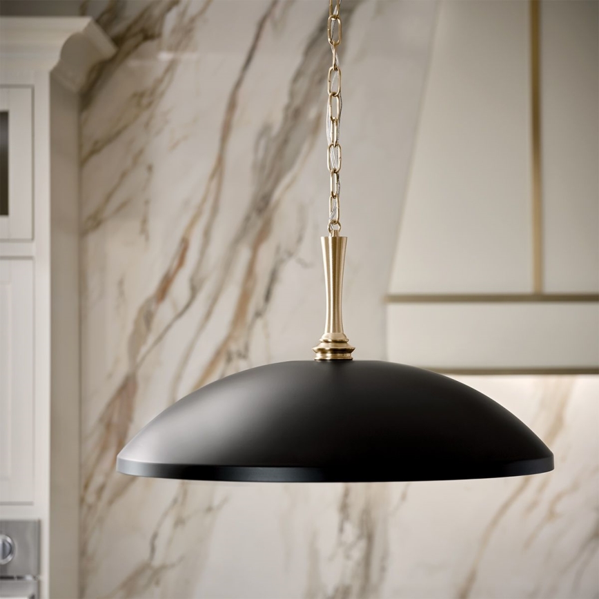 Kichler - Lampadario a sospensione con catena DELAROSA 1xE27/60W/230V nero/ottone