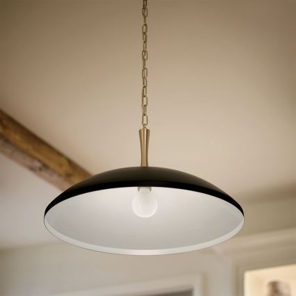 Kichler - Lampadario a sospensione con catena DELAROSA 1xE27/60W/230V nero/ottone