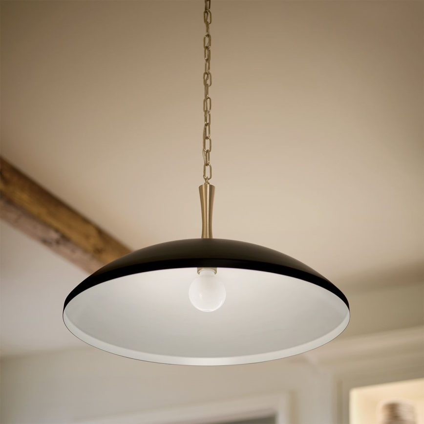 Kichler - Lampadario a sospensione con catena DELAROSA 1xE27/60W/230V nero/ottone
