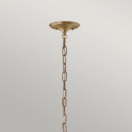 Kichler - Lampadario a sospensione con catena DELAROSA 1xE27/60W/230V bianco/ottone