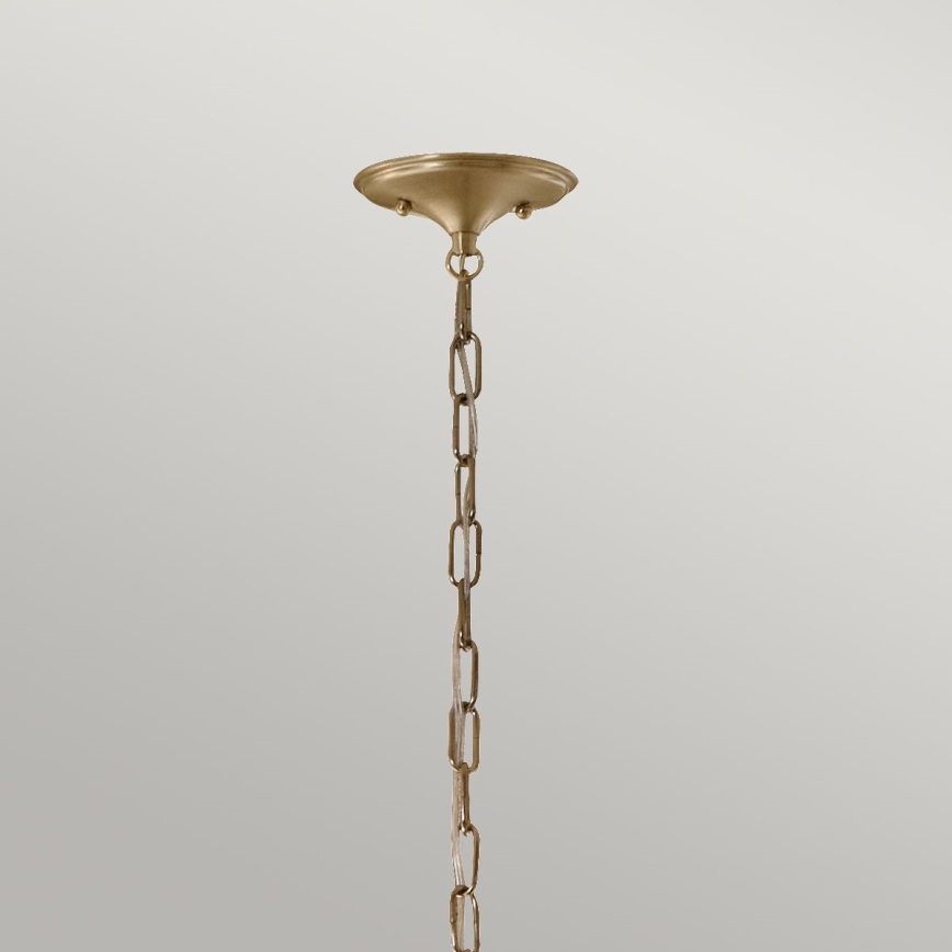 Kichler - Lampadario a sospensione con catena DELAROSA 1xE27/60W/230V bianco/ottone