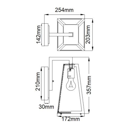 Kichler - Applique da esterno DELISON 1xE27/60W/230V IP44