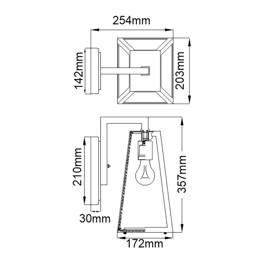 Kichler - Applique da esterno DELISON 1xE27/60W/230V IP44