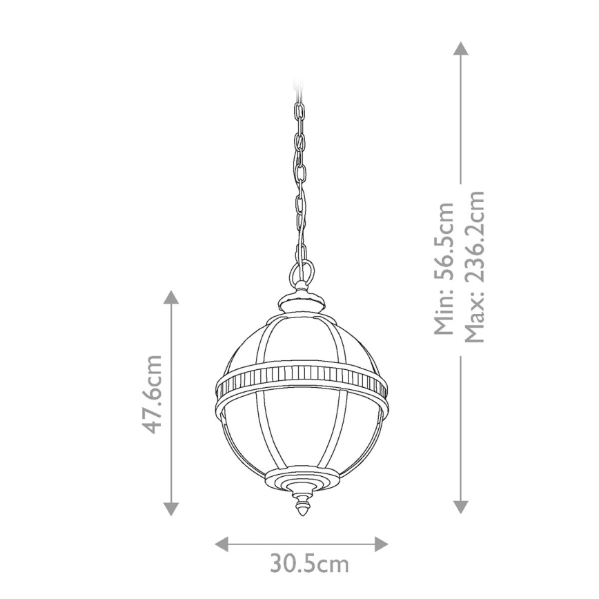 Kichler - Lampadario da esterno a catena HALLERON 3xE14/40W/230V IP44
