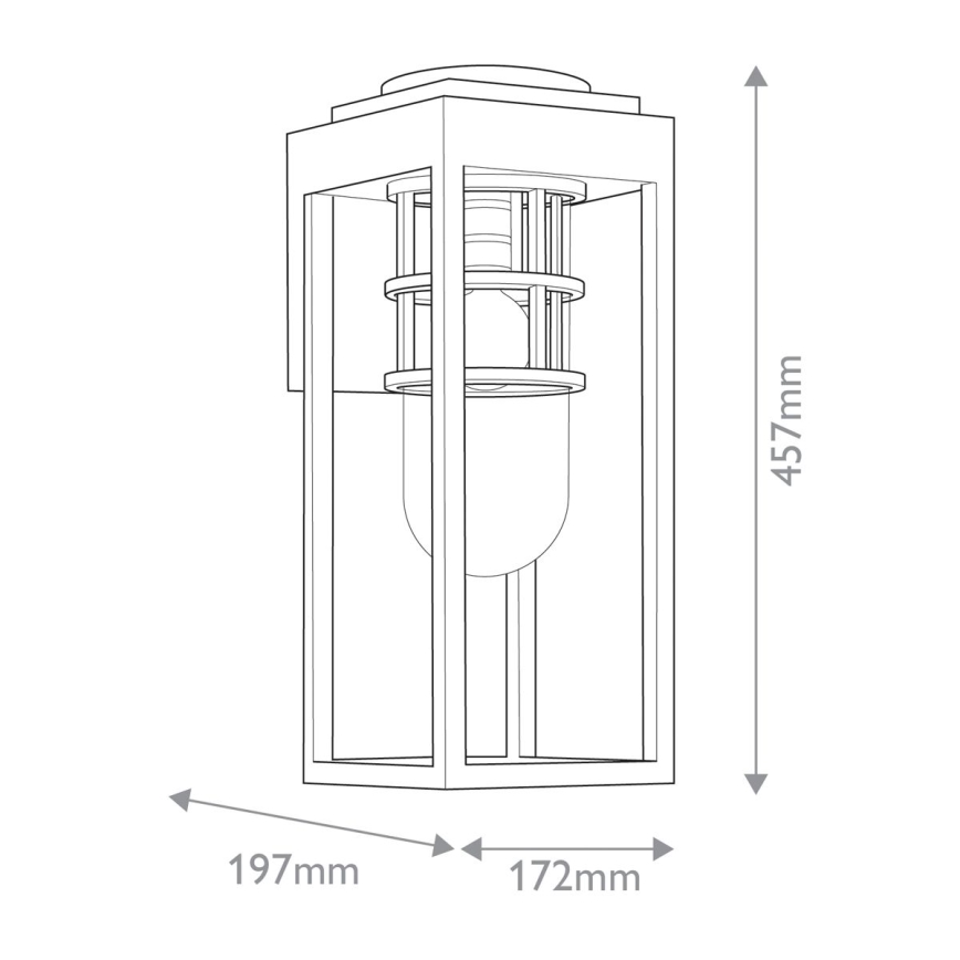 Kichler - Applique da esterno HONE 1xE27/60W/230V IP44 nero