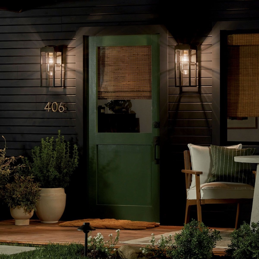 Kichler - Applique da esterno HONE M 1xE27/60W/230V IP44 nera