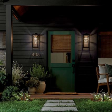 Kichler - Applique da esterno HONE M 1xE27/60W/230V IP44 nera