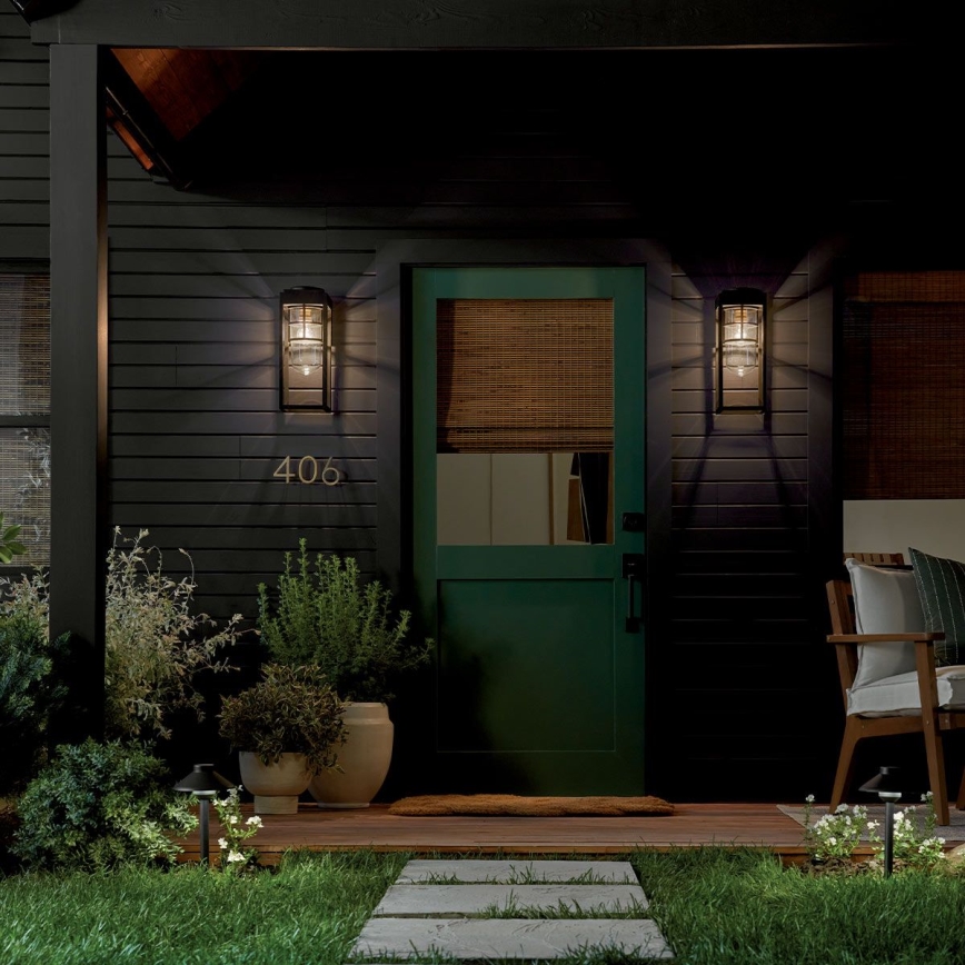 Kichler - Applique da esterno HONE M 1xE27/60W/230V IP44 nera