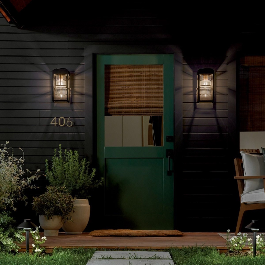 Kichler - Applique da esterno HONE S 1xE27/60W/230V IP44 nera