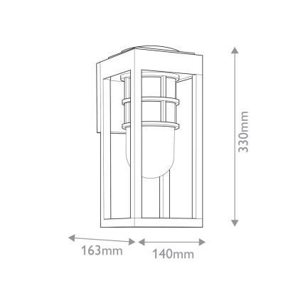 Kichler - Applique da esterno HONE S 1xE27/60W/230V IP44 nera