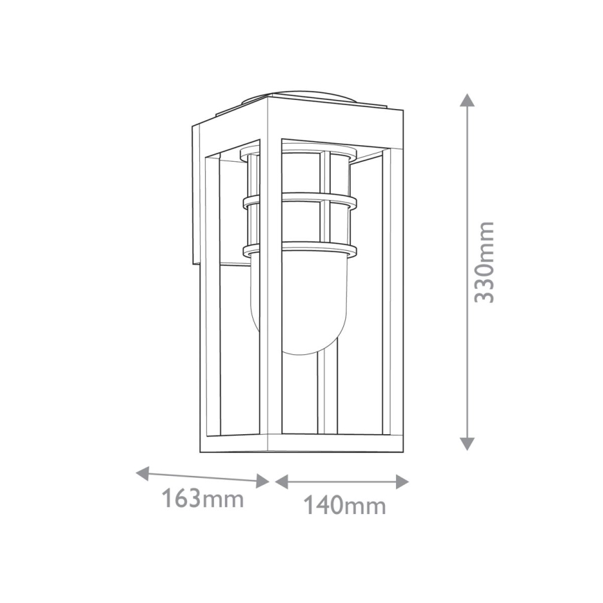 Kichler - Applique da esterno HONE S 1xE27/60W/230V IP44 nera