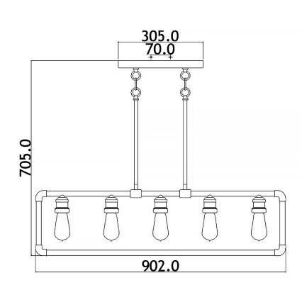 Kichler - Lampadario a sospensione con supporto rigido IMAHN 5xE27/60W/230V