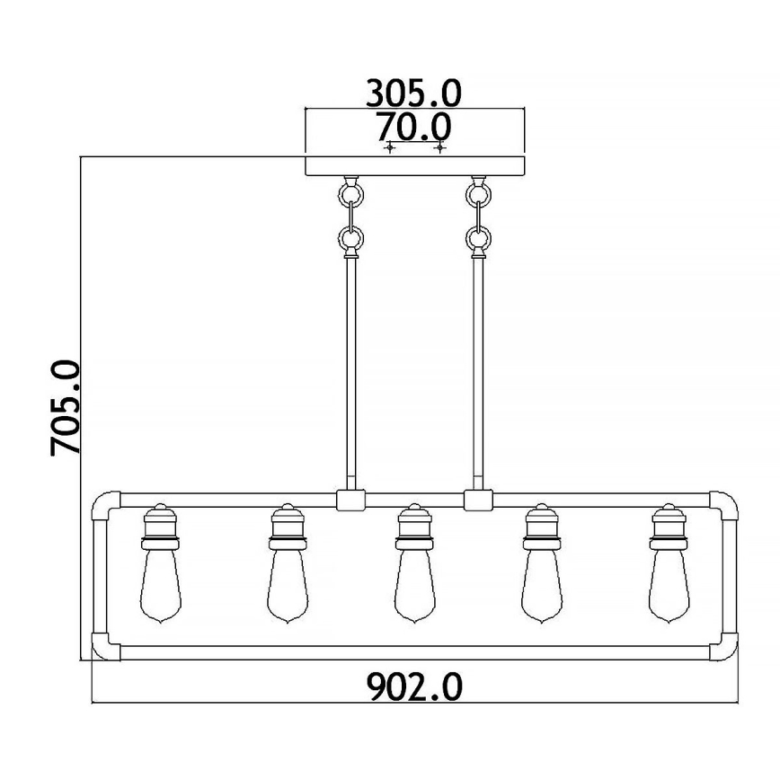 Kichler - Lampadario a sospensione con supporto rigido IMAHN 5xE27/60W/230V