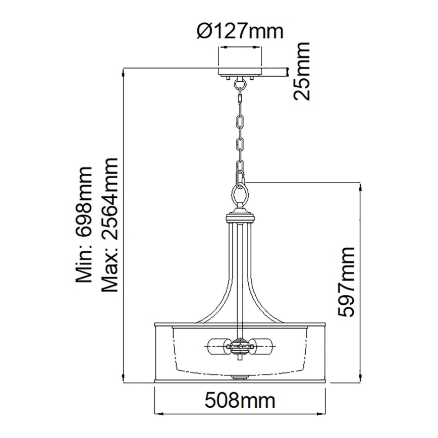 Kichler - Lampadario a catena LACEY 4xE27/60W/230V cromo satinato