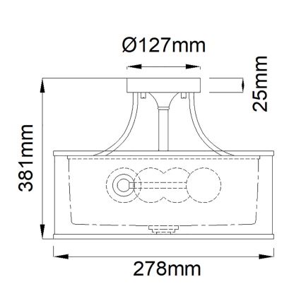 Kichler - Lampadario a plafone LACEY 3xE27/60W/230V cromo opaco