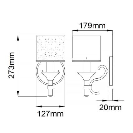 Kichler - Applique LACEY 1xE14/40W/230V cromo opaco