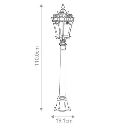 Kichler - Lampada da esterno TOURNAI 1xE27/60W/230V IP44, finitura bronzo