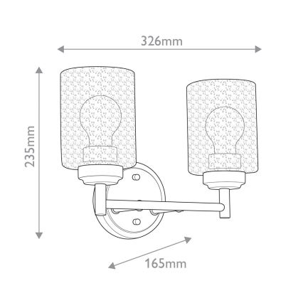 Kichler - Applique WINSLOW 2xE27/60W/230V ottone
