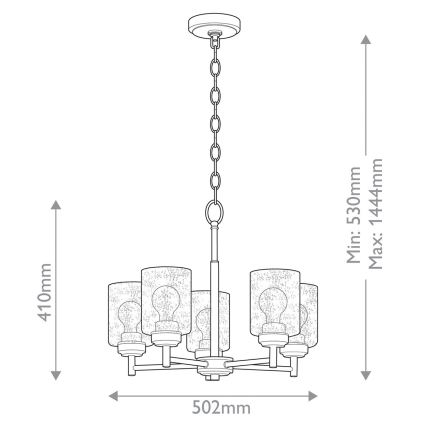 Kichler - Lampadario a sospensione con catena WINSLOW 5xE27/60W/230V diametro 50,2 cm ottone