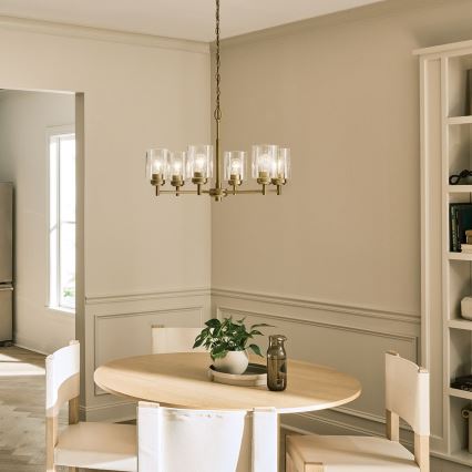 Kichler - Lampadario a sospensione con catena WINSLOW 6xE27/60W/230V diametro 66 cm ottone