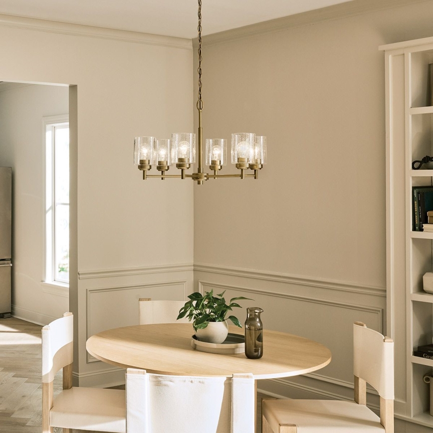 Kichler - Lampadario a sospensione con catena WINSLOW 6xE27/60W/230V diametro 66 cm ottone