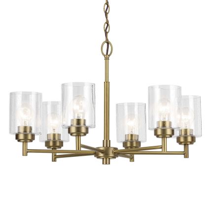 Kichler - Lampadario a sospensione con catena WINSLOW 6xE27/60W/230V diametro 66 cm ottone